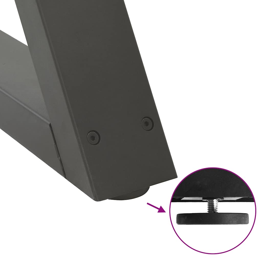 vidaXL Coffee Table Legs 2 pcs Anthracite 70x(42-43.3) cm Steel