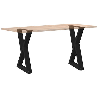 vidaXL Dining Table Legs 2 pcs Black 50x(72-73.3) cm Steel