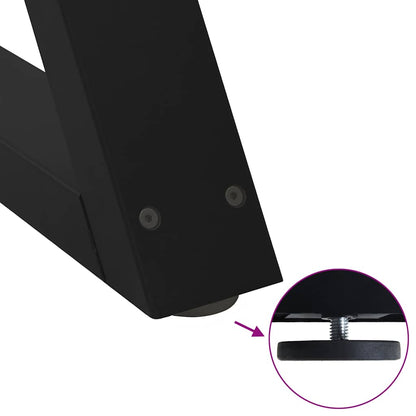 vidaXL Dining Table Legs 2 pcs Black 50x(72-73.3) cm Steel