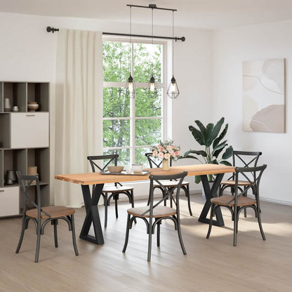 vidaXL Dining Table Legs 2 pcs Black 60x(72-73,3) cm Steel