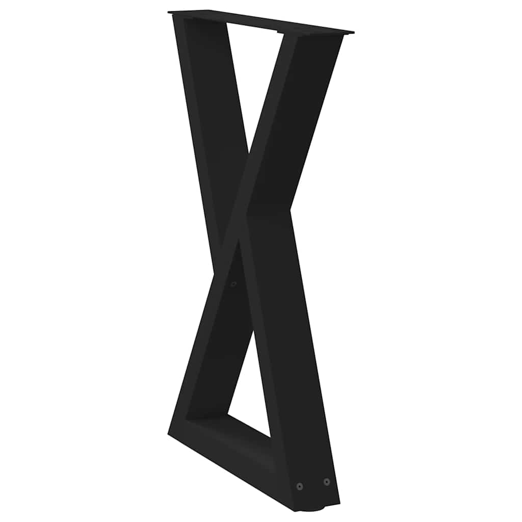vidaXL Dining Table Legs 2 pcs Black 60x(72-73,3) cm Steel