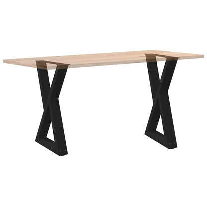 vidaXL Dining Table Legs 2 pcs Black 60x(72-73,3) cm Steel