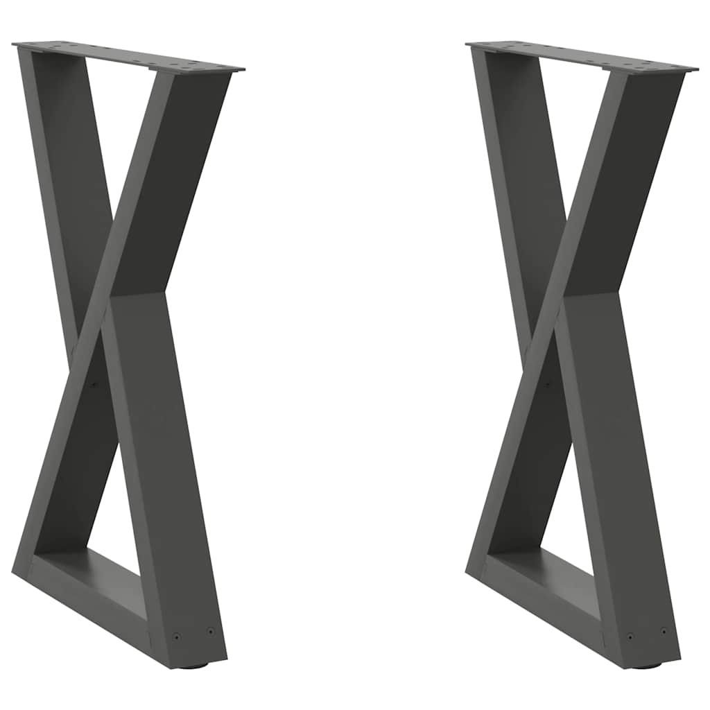vidaXL Dining Table Legs 2 pcs Anthracite 60x(72-73.3) cm Steel