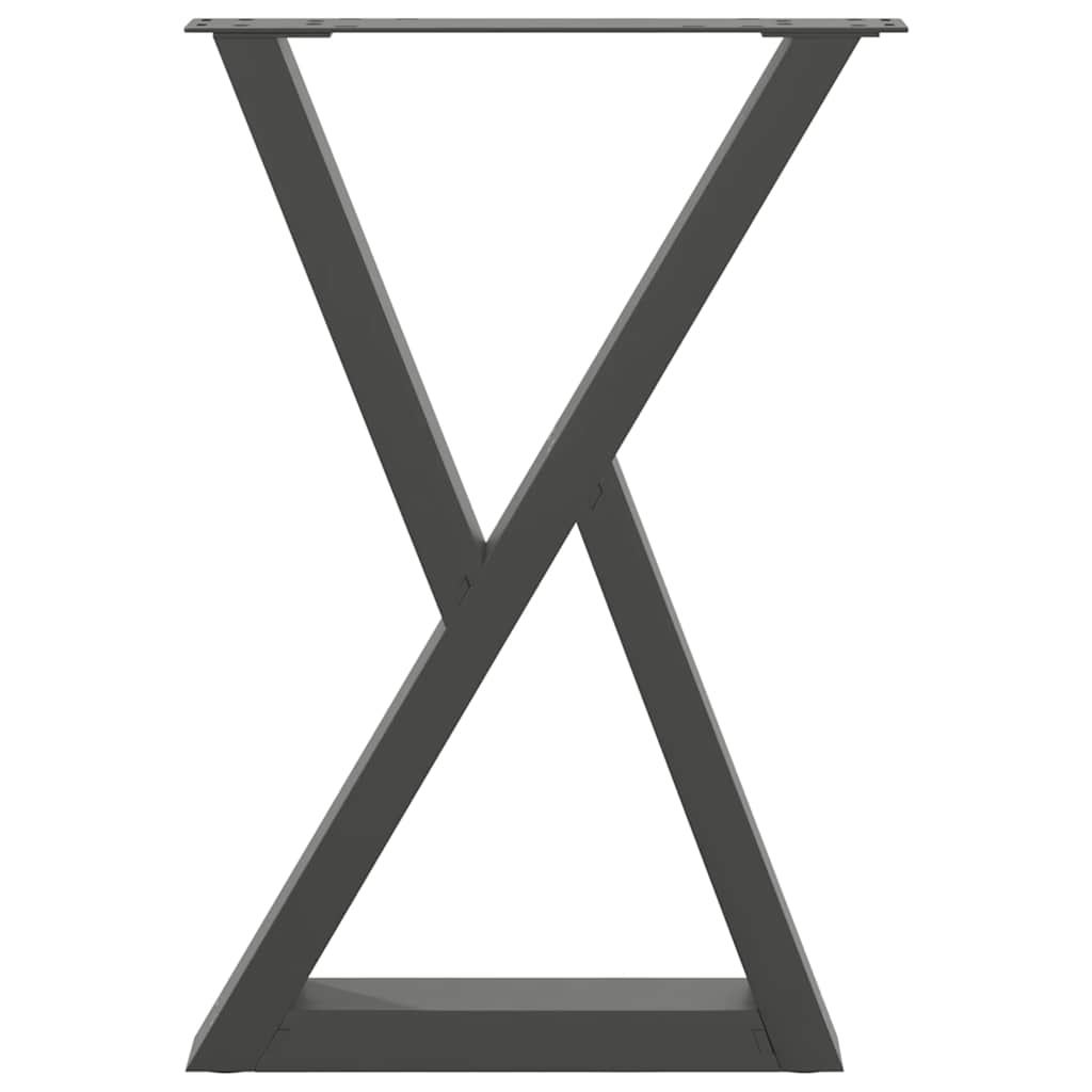 vidaXL Dining Table Legs 2 pcs Anthracite 60x(72-73.3) cm Steel