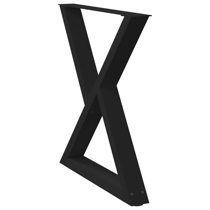 vidaXL Dining Table Legs 2 pcs Black 70x(72-73.3) cm Steel