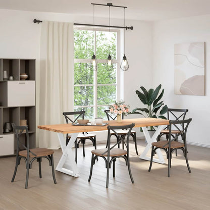 vidaXL Dining Table Legs 2 pcs White 70x(72-73.3) cm Steel
