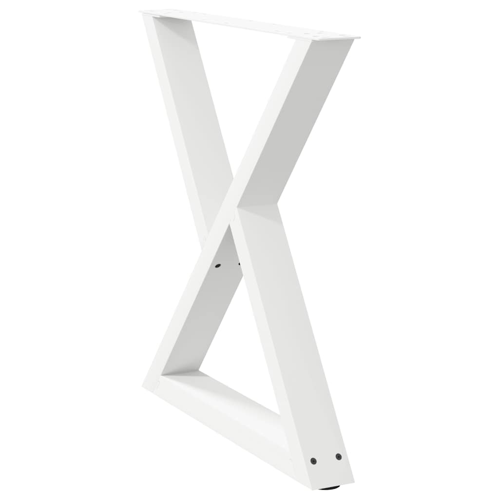 vidaXL Dining Table Legs 2 pcs White 70x(72-73.3) cm Steel