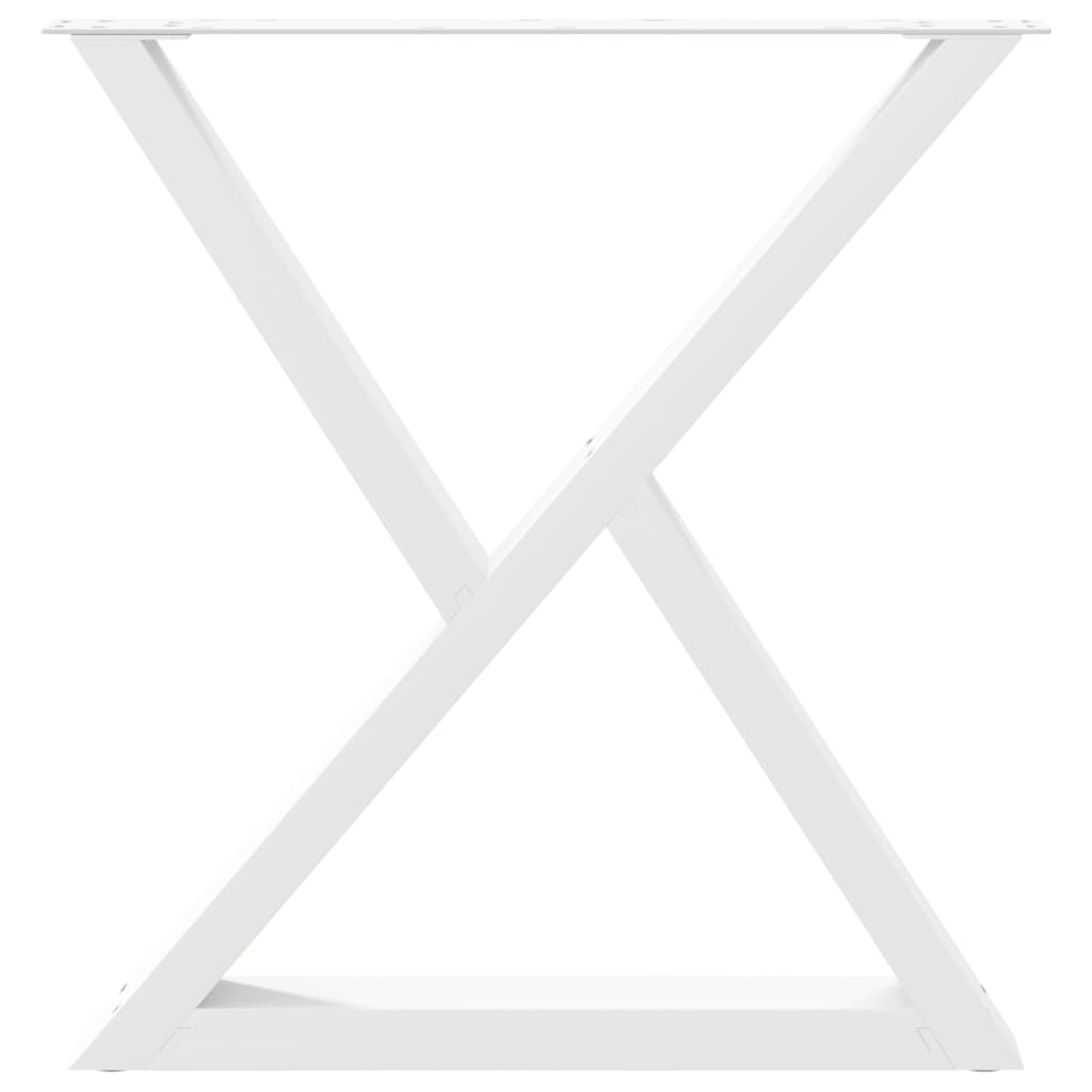 vidaXL Dining Table Legs 2 pcs White 70x(72-73.3) cm Steel