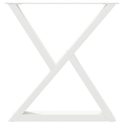 vidaXL Dining Table Legs 2 pcs White 70x(72-73.3) cm Steel