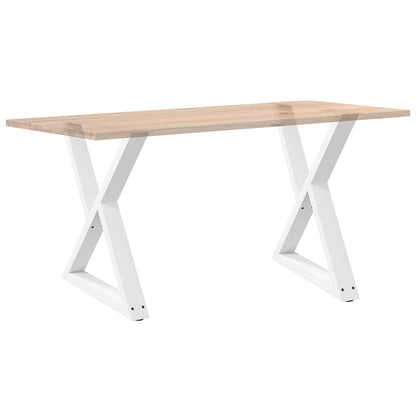 vidaXL Dining Table Legs 2 pcs White 70x(72-73.3) cm Steel