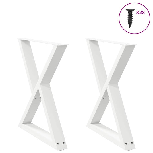 vidaXL Dining Table Legs 2 pcs White 80x(72-73.3) cm Steel