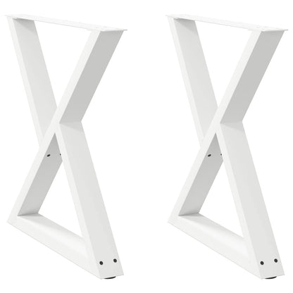 vidaXL Dining Table Legs 2 pcs White 80x(72-73.3) cm Steel