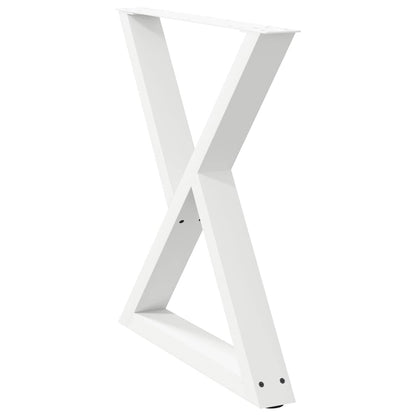 vidaXL Dining Table Legs 2 pcs White 80x(72-73.3) cm Steel
