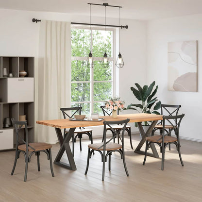 vidaXL Dining Table Legs 2 pcs Anthracite 80x(72-73.3) cm Steel