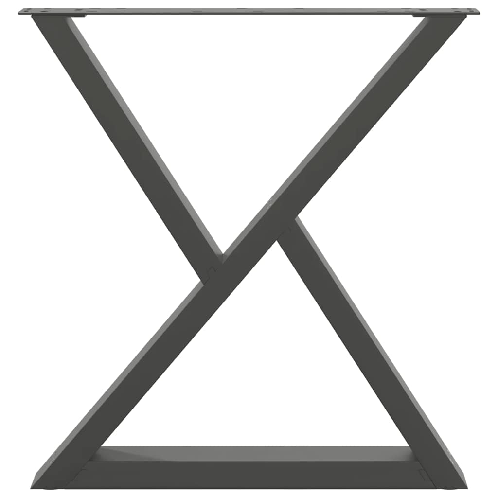 vidaXL Dining Table Legs 2 pcs Anthracite 80x(72-73.3) cm Steel
