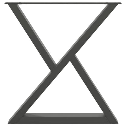 vidaXL Dining Table Legs 2 pcs Anthracite 80x(72-73.3) cm Steel