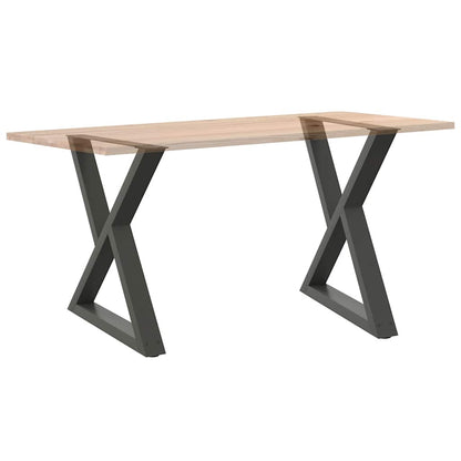vidaXL Dining Table Legs 2 pcs Anthracite 80x(72-73.3) cm Steel