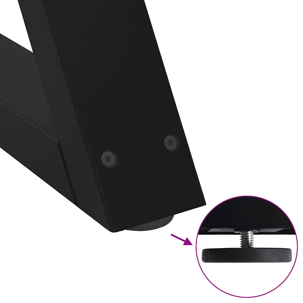 vidaXL Dining Table Legs 2 pcs Black 90x(72-73.3) cm Steel
