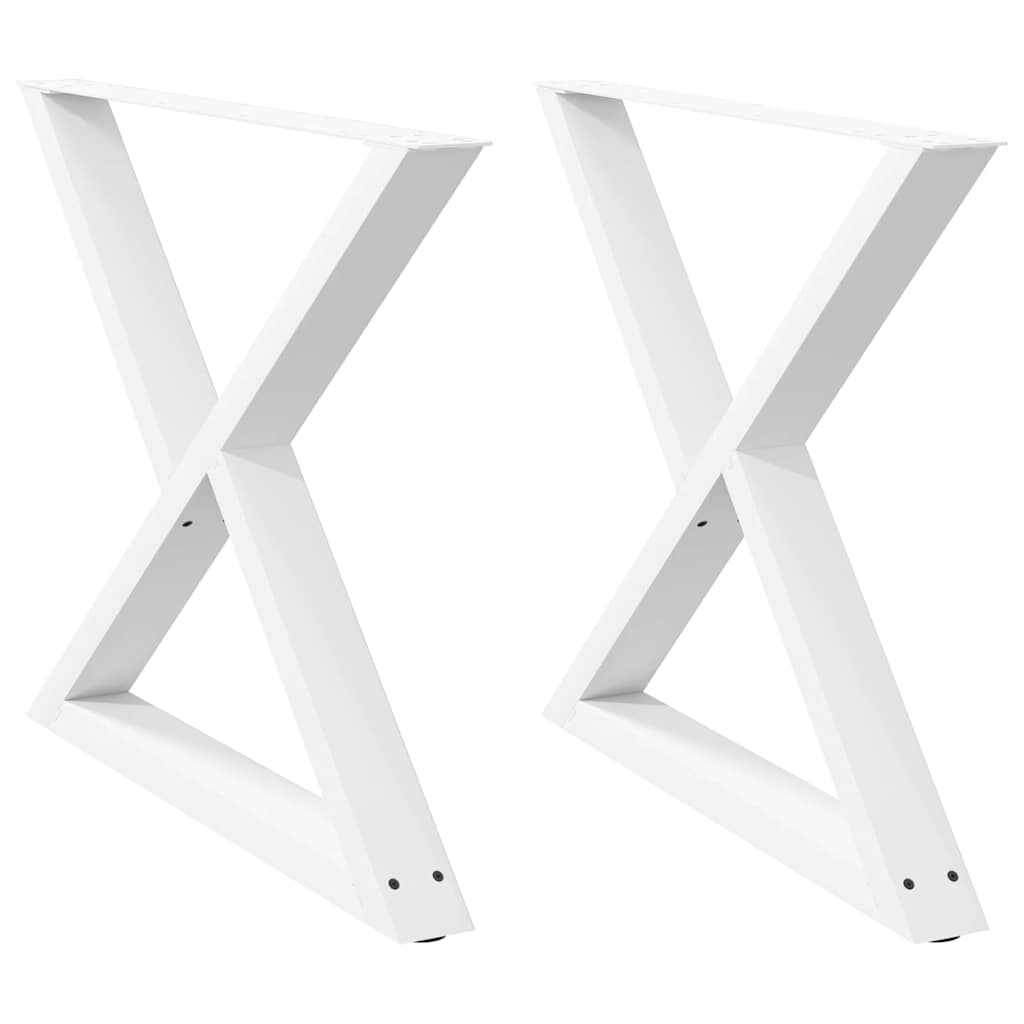 vidaXL Dining Table Legs 2 pcs White 90x(72-73.3) cm Steel