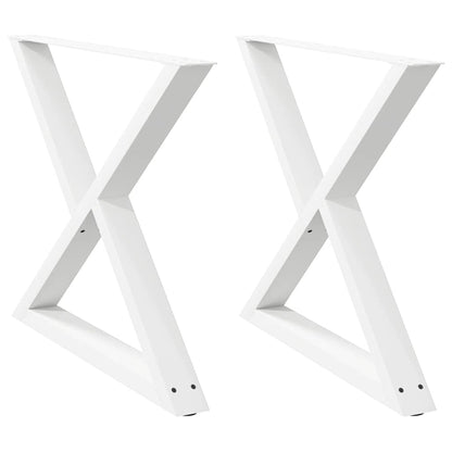 vidaXL Dining Table Legs 2 pcs White 90x(72-73.3) cm Steel