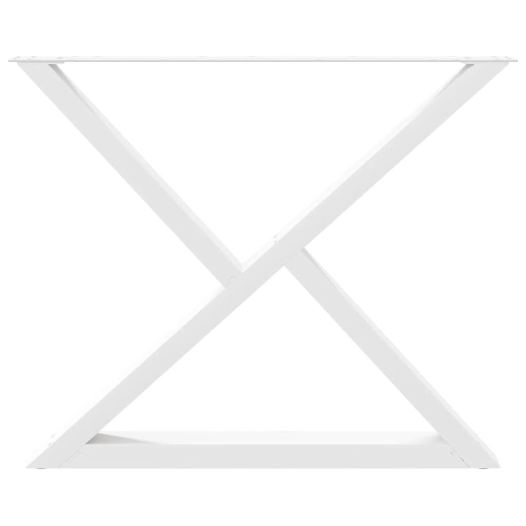 vidaXL Dining Table Legs 2 pcs White 90x(72-73.3) cm Steel