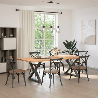vidaXL Dining Table Legs 2 pcs Anthracite 90x(72-73.3) cm Steel