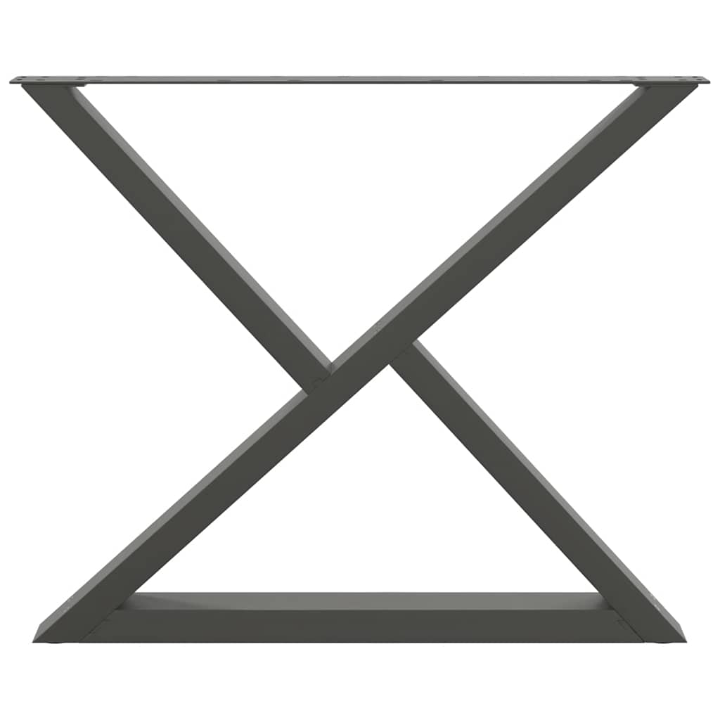 vidaXL Dining Table Legs 2 pcs Anthracite 90x(72-73.3) cm Steel