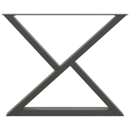 vidaXL Dining Table Legs 2 pcs Anthracite 90x(72-73.3) cm Steel