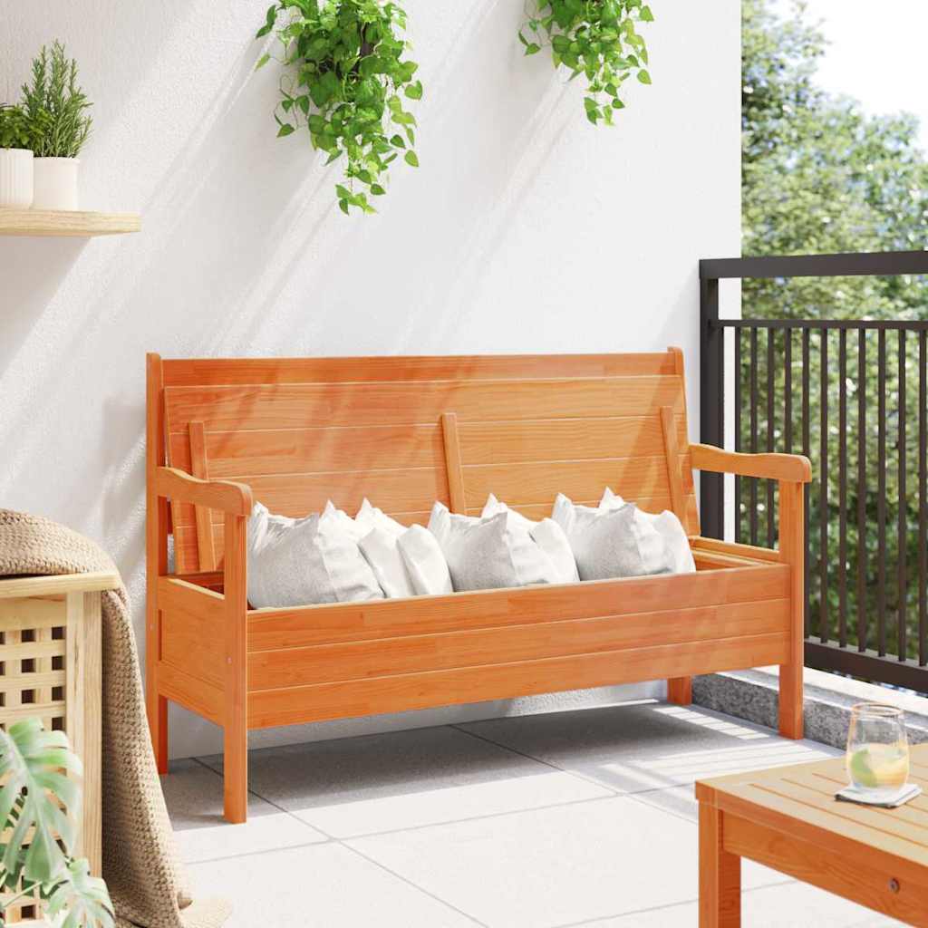 vidaXL Outdoor Bench Brown 119 x 44 x 76 cm Solid Pine Wood