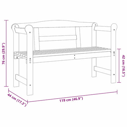 vidaXL Outdoor Bench Brown 119 x 44 x 76 cm Solid Pine Wood