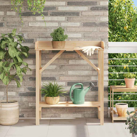 vidaXL Potting Table Natural 75 x 40 x 90 cm Solid pine wood