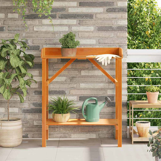 vidaXL Potting Table with Shelf Brown 75 x 40 x 90 cm Solid Pine Wood
