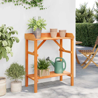vidaXL Potting Table with Shelf Brown 75 x 40 x 90 cm Solid Pine Wood