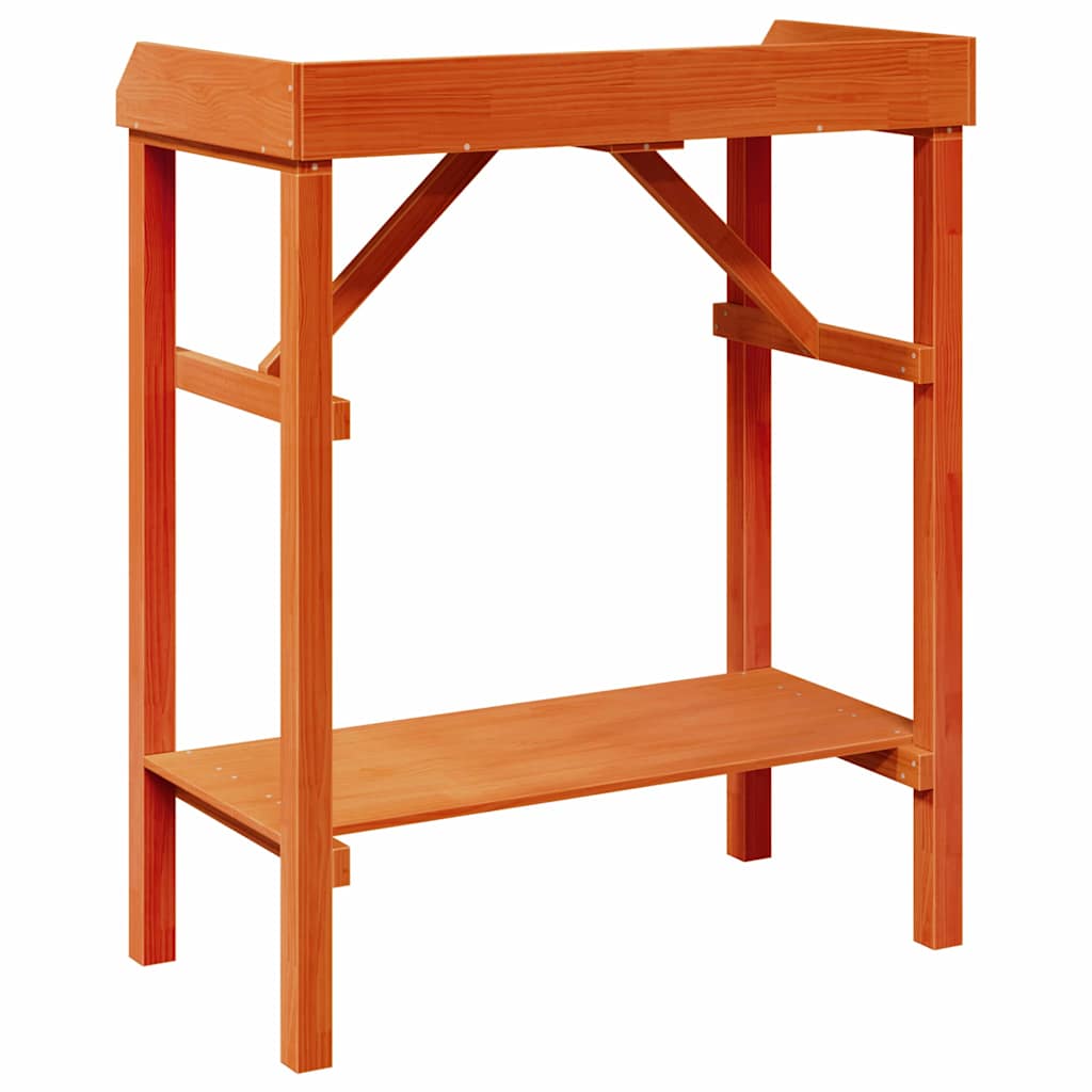 vidaXL Potting Table with Shelf Brown 75 x 40 x 90 cm Solid Pine Wood
