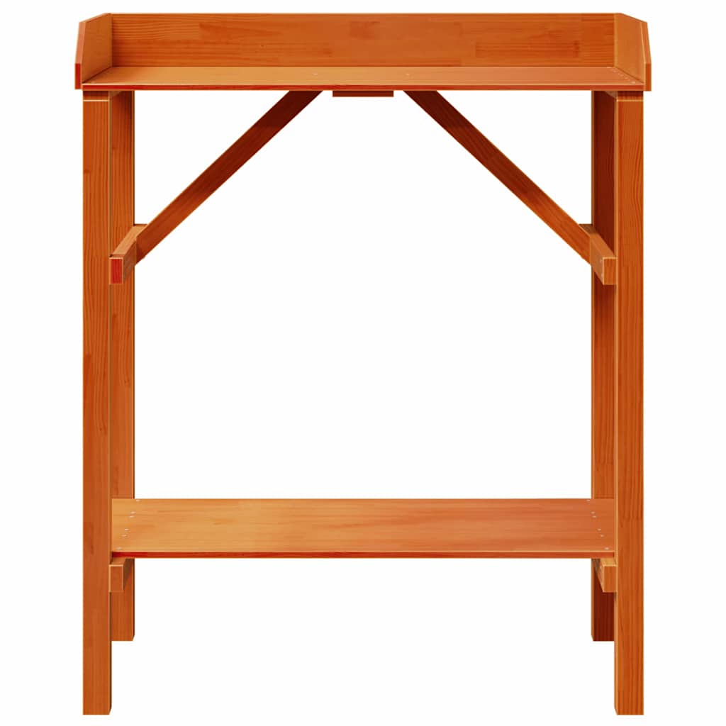 vidaXL Potting Table with Shelf Brown 75 x 40 x 90 cm Solid Pine Wood