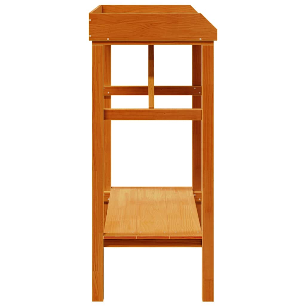 vidaXL Potting Table with Shelf Brown 75 x 40 x 90 cm Solid Pine Wood