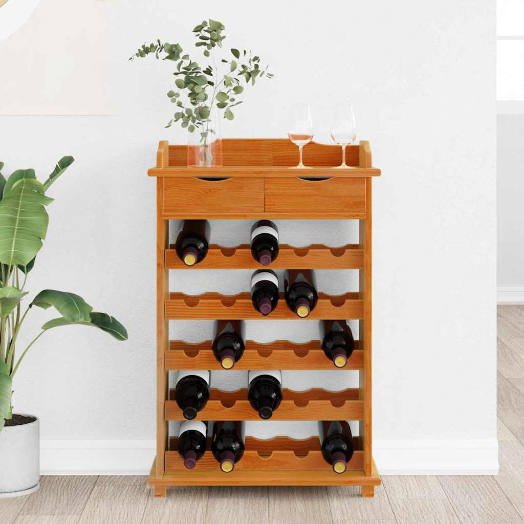 vidaXL Wine Rack Brown 58 x 28 x 90 cm Solid Pine Wood
