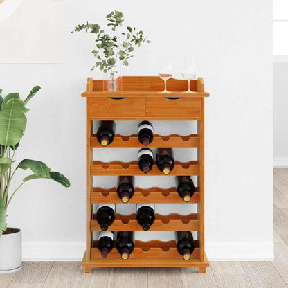vidaXL Wine Rack Brown 58 x 28 x 90 cm Solid Pine Wood