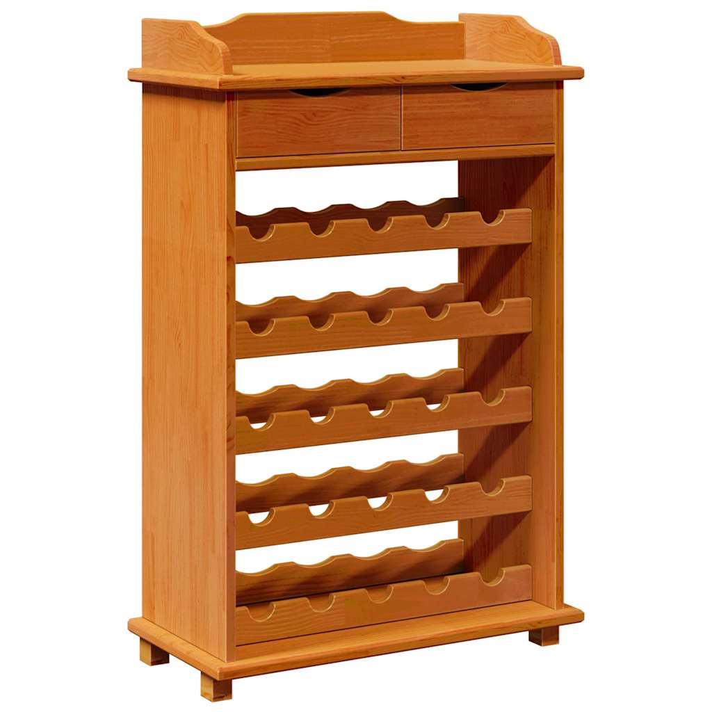 vidaXL Wine Rack Brown 58 x 28 x 90 cm Solid Pine Wood
