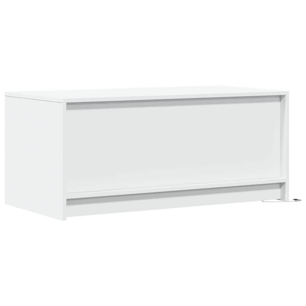 vidaXL Coffee Table with LED Lights White Engineered Wood