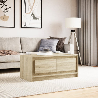 vidaXL Coffee Table with LED Lights Sonoma Oak Engineered Wood