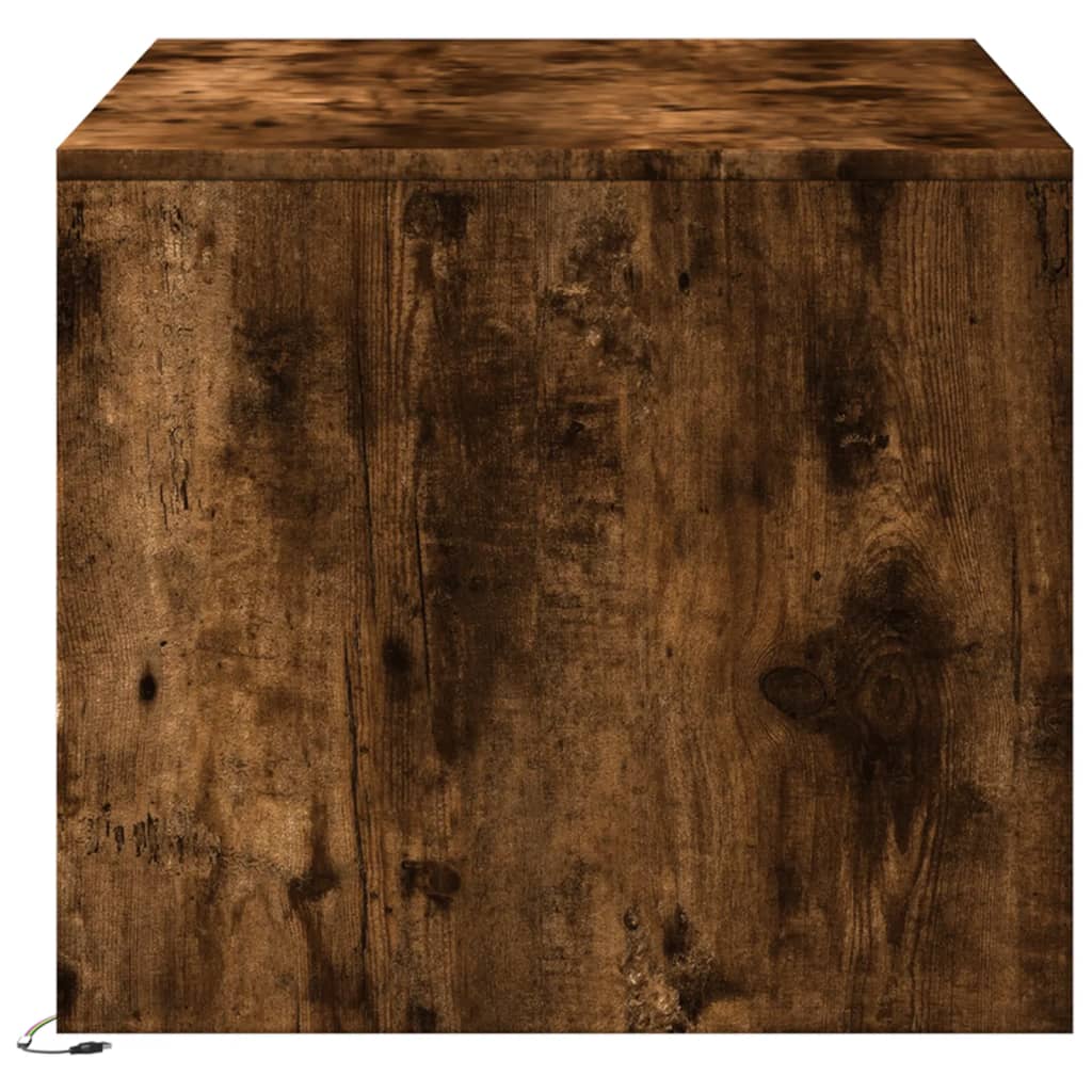vidaXL Coffee Table with LED Lights Smoked Oak Engineered Wood