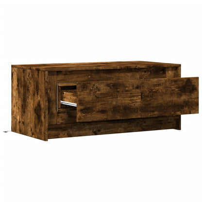 vidaXL Coffee Table with LED Lights Smoked Oak Engineered Wood