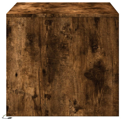 vidaXL Coffee Table with LED Lights Smoked Oak Engineered Wood