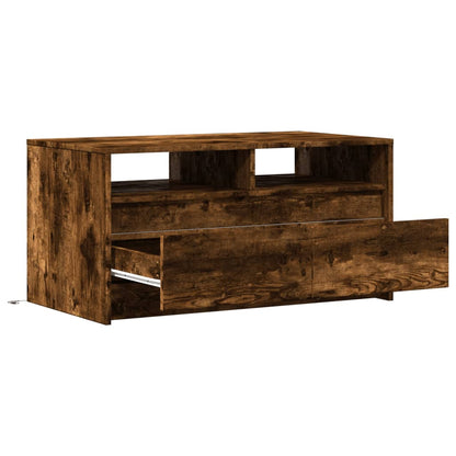 vidaXL Coffee Table with LED Lights Smoked Oak Engineered Wood