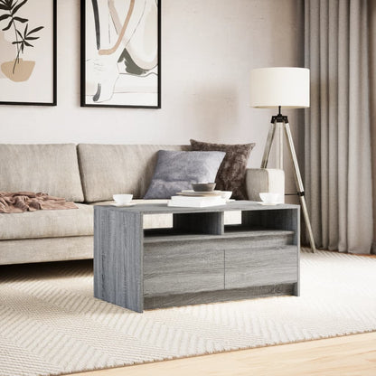 vidaXL Coffee Table with LED Lights Grey Sonoma Engineered Wood