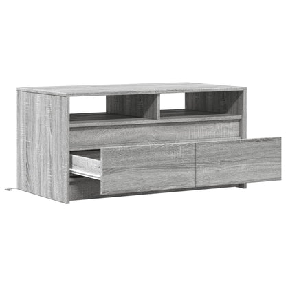 vidaXL Coffee Table with LED Lights Grey Sonoma Engineered Wood