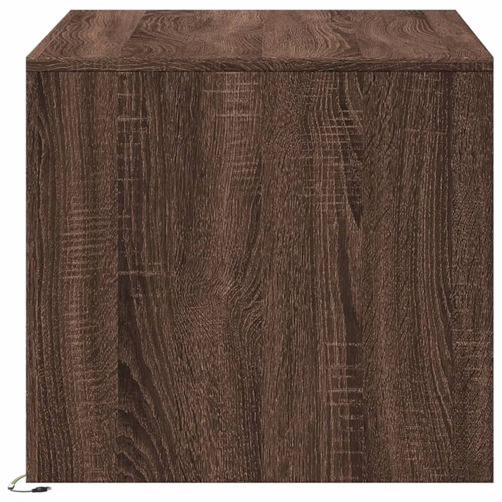 vidaXL Coffee Table with LED Lights Brown Oak Engineered Wood