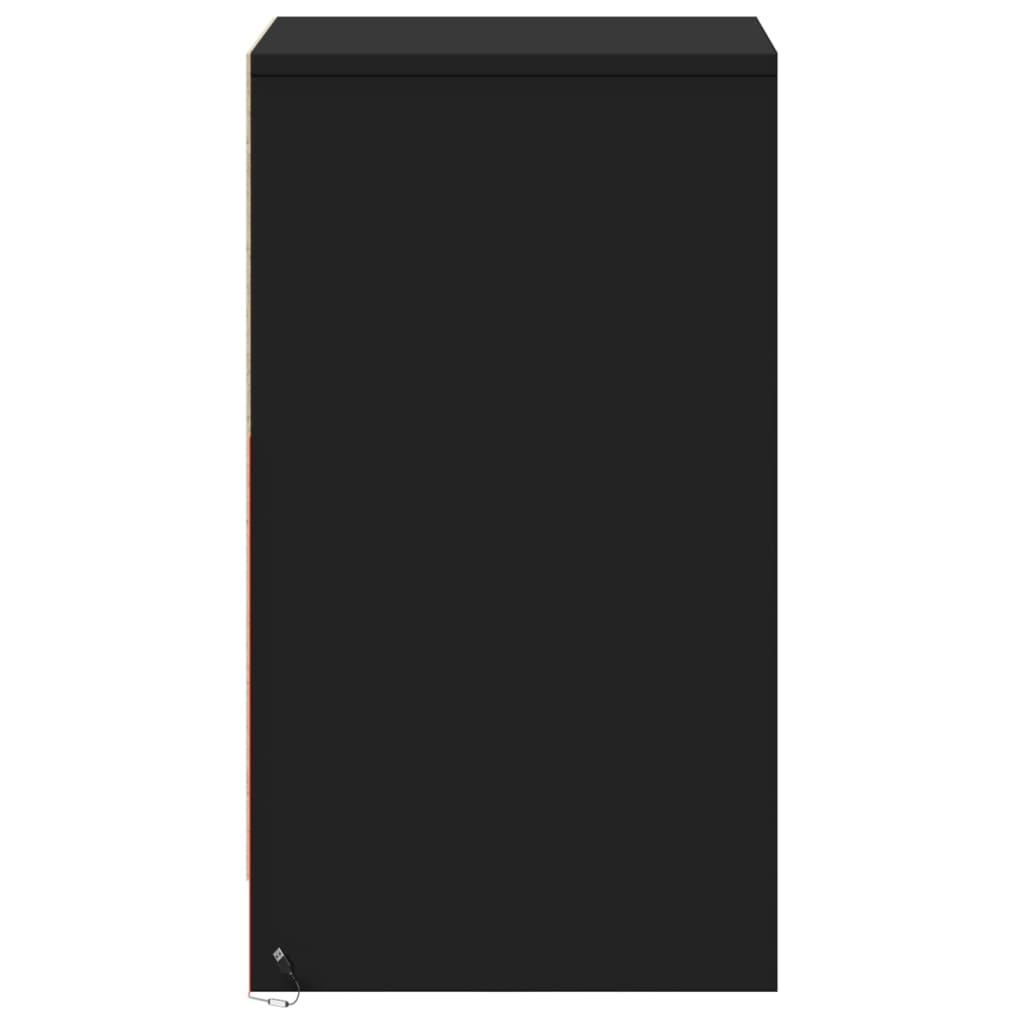 vidaXL Bedside Cabinet with LED Lights Black Engineered Wood