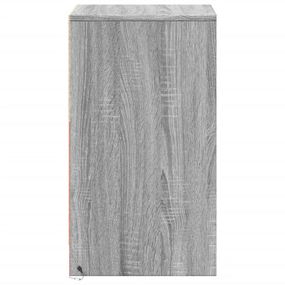 vidaXL Bedside Cabinet with LED Lights Grey Sonoma Engineered Wood